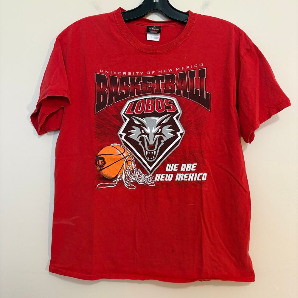 New Mexico Lobos Basketball T Shirt Mens L Red UNM We Are New Mexico Wolf Tee